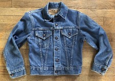 Vtg 60s Levis Orange Tag Big E Type 3 Denim Trucker Jacket Youth Sz 12/womens Xs