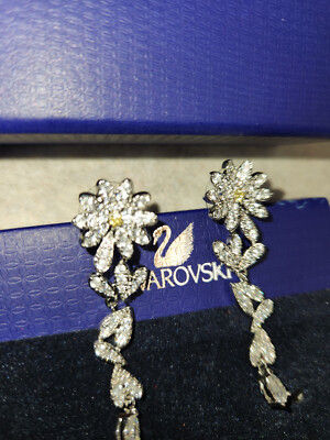 Authentic Swarovski Eternal Flower earrings Flower, Yellow, Mixed