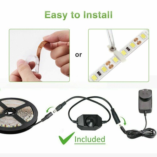 5m 2835 LED Under Cabinet Strip Lighting Kit Kitchen Shelf Counter Closet Light - Picture 4 of 12