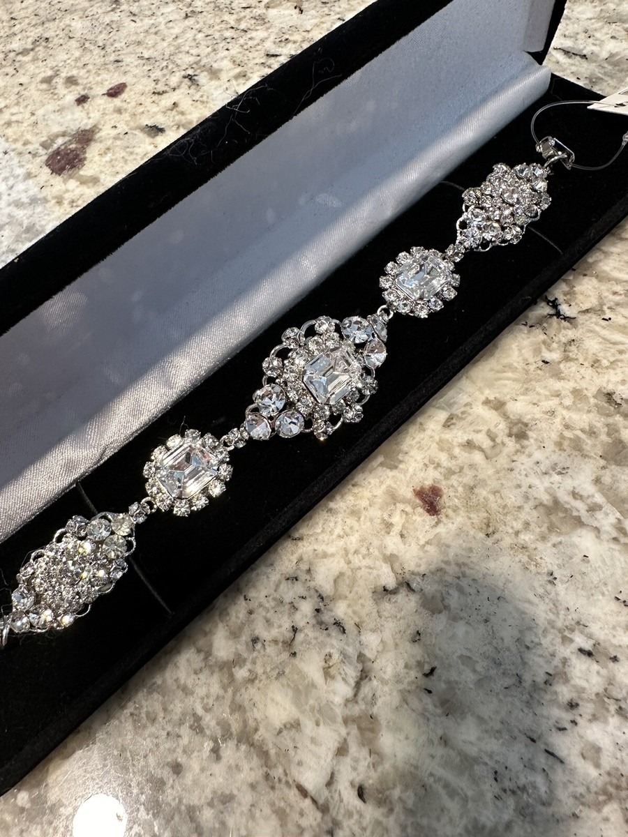 New Erica Koesler Crystal Rhinestone Statement Bracelet 7” UK