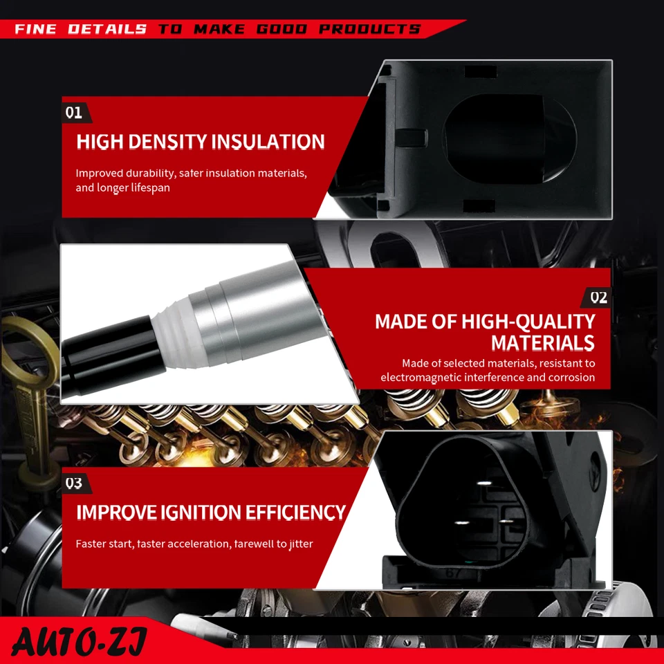 6X Ignition Coil & 6X Spark Plug for BMW 128i 328i 528i 530i X5 X3 3.0L L6 UF667 — 第 4/4 张图片