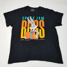 Space Jam Shirt Mens Large Bugs Bunny Black Basketball Bill Murray Jordan Lebron