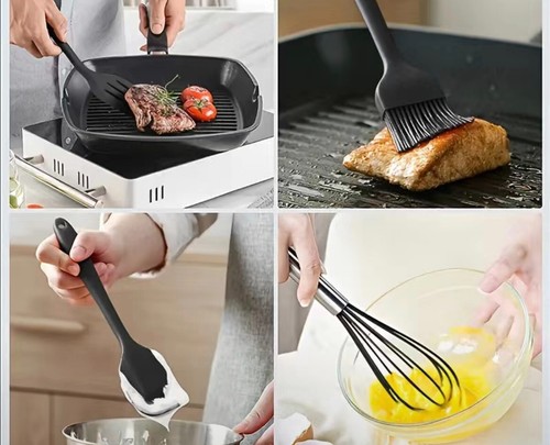 Kitchen Utensil Set Silicone Cook Utensils Heat Resistant 5PC NEW IN BOX PINK - Picture 3 of 3