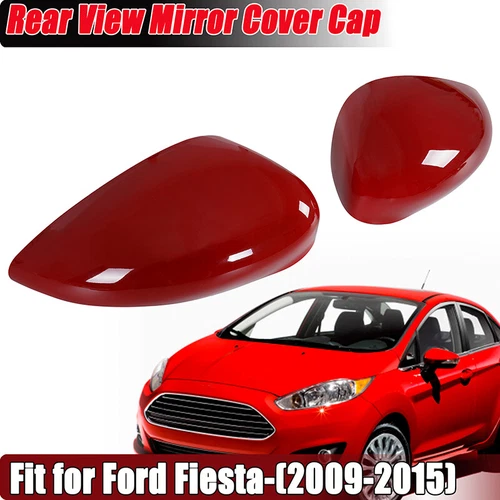 For 2011-2017 Ford Fiesta MK7 Pair Side Rear View Mirror Cover Caps Trim Red