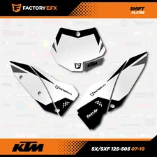 White Number Plate Graphic Kit fit KTM 07-10 SX Sxf/Exc 125 150 200 250 300 450