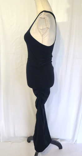 Michael Stars Solid Black Womens Wren Ruched Midi Dress Small - Picture 6 of 8