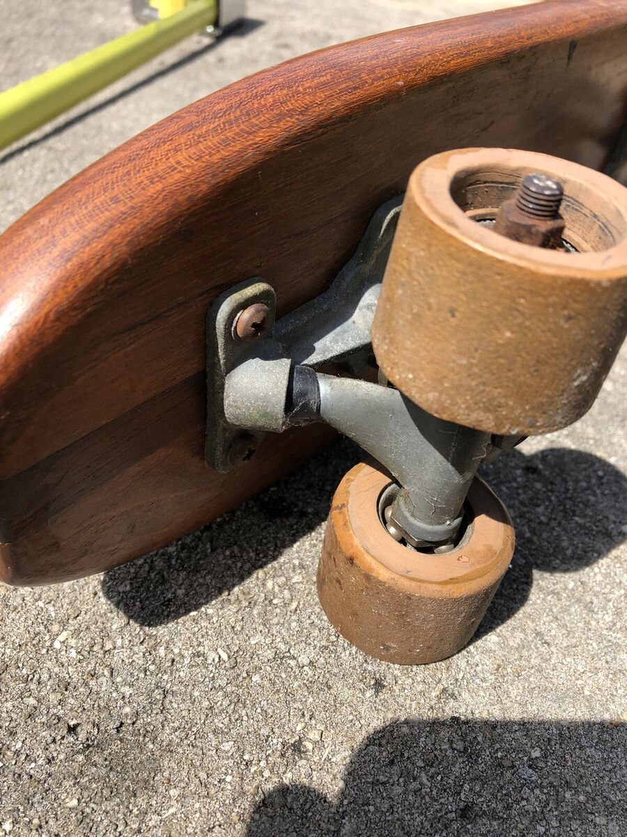 Early skateboard Super Surfer formica & wood vintage wheels