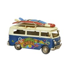 9932142-d Nostalgie Modell-Auto Oldtimer Surfer Camper-Bus 15x12x26cm
