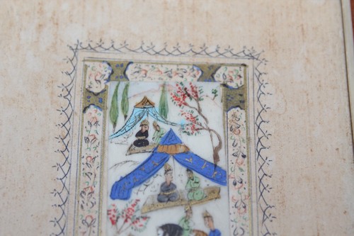 Miniature Chinese Middle Eastern Painting Men Horses Animals Arabic Buddhist - Picture 2 of 11