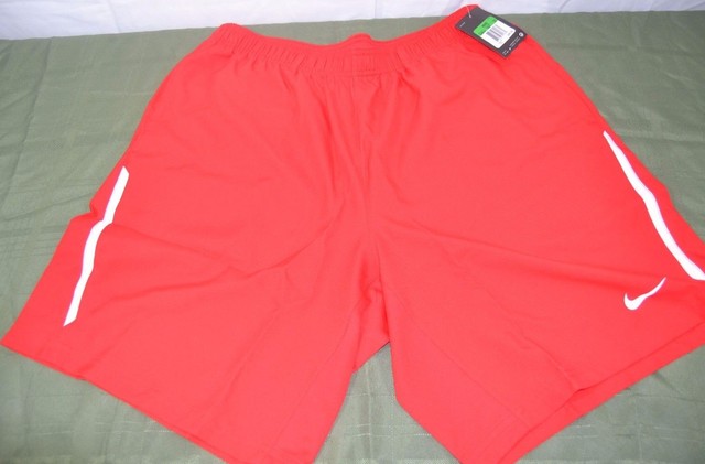 red nike soccer shorts