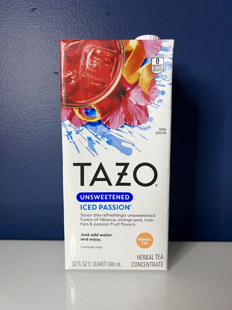🔴 Brand New TAZO Unsweetened Iced Herbal Green Concentrate Tea Box 32FL Oz