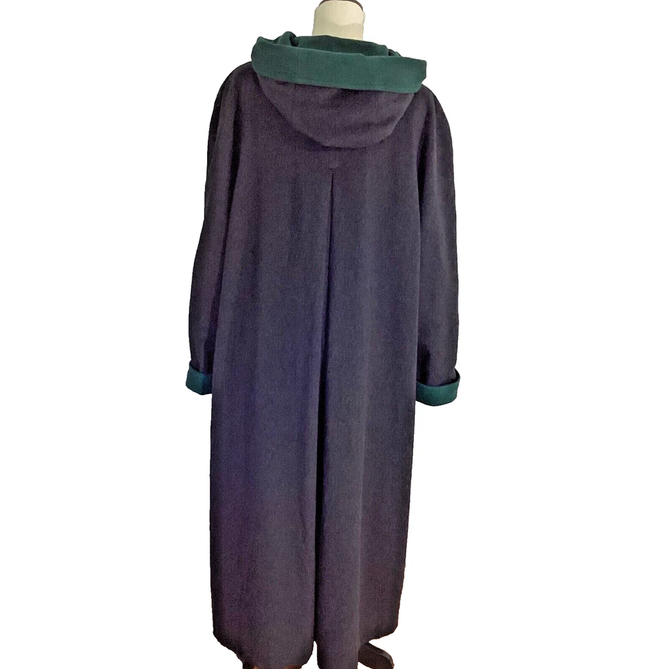 ABRIGO LARGO GRIS VINTAGE AÑOS 80 GOLDIX UE TALLA 44 CON CAPUCHA CACHEMIR LODEN Foto 3 de 4