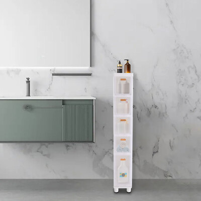 Narrow Slim Bathroom Storage Cabinet with 5 Drawers - Space-Saving Organizer