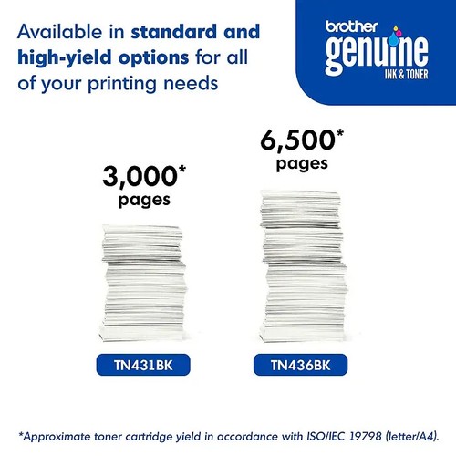 Genuine Brother TN-436 BK Black Extra High Yield Toner Ink Cartridge TN436BK - Picture 4 of 8