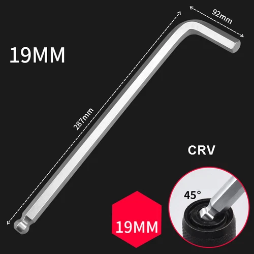 1.5mm-22mm CRV Metric Allen Ball End Hex Key Wrench Hexagon Key Long Arm Wrench - Picture 21 of 22