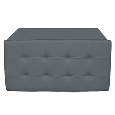 POUF CONTENITORE ECOPELLE PANCA BAULE IMBOTTITO TRAPUNTATO GRIGIO
