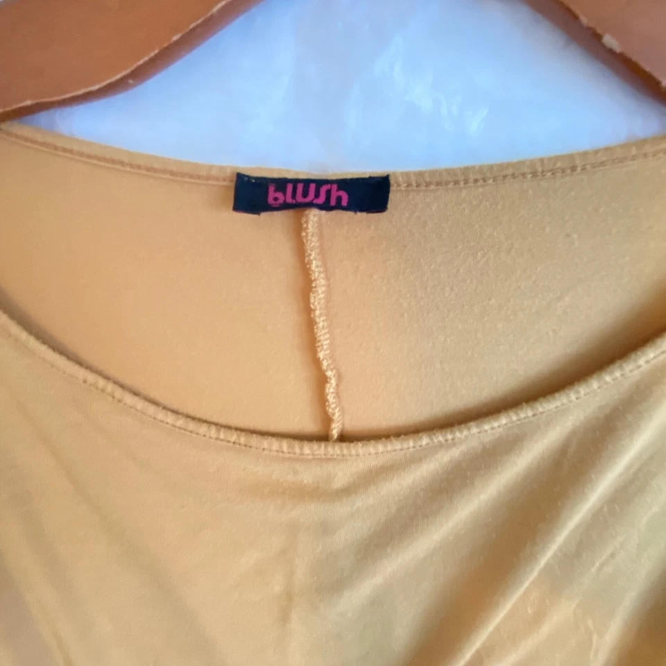 BLUSH Nursing Drapeado Feminino OS Manga Aberta Larga Amarelo Amamentação Leve - Imagem 2 de 4