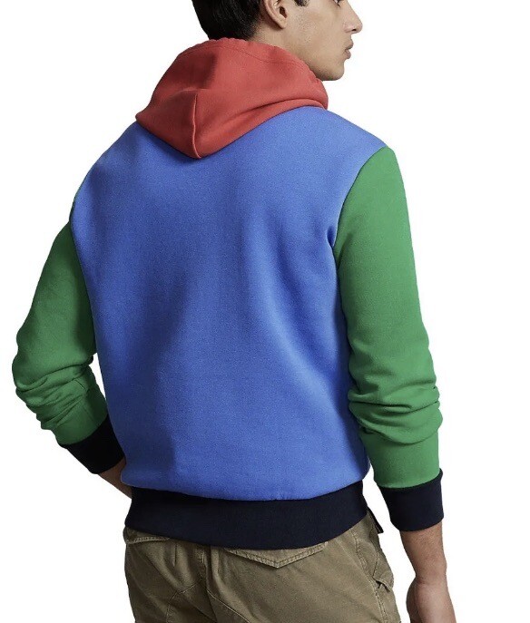 NWT Polo Ralph Lauren Men's Color-blocked Double Knit Pullover Hoodie Hoody L thumbnail 5