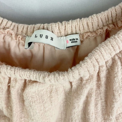 Lush Off Shoulder Dress Pom Pom Layered Small Pink - Picture 2 of 10