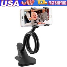 Universal Lazy Mobile Phone Gooseneck Stand Holder Flexible Bed Desk Table Clip