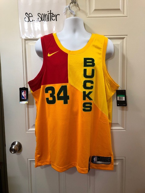 milwaukee bucks jersey yellow