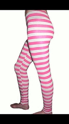 Girl Pink \u0026 White Striped Leggings 