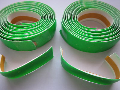 NOS 3TTT SYNTHETIC LEATHER HANDLEBAR TAPES FLUO GREEN - NO END PLUG