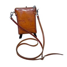 Small Leather Crossbody Purse Phone Embossed Welcome To Las Vegas Suede Interior