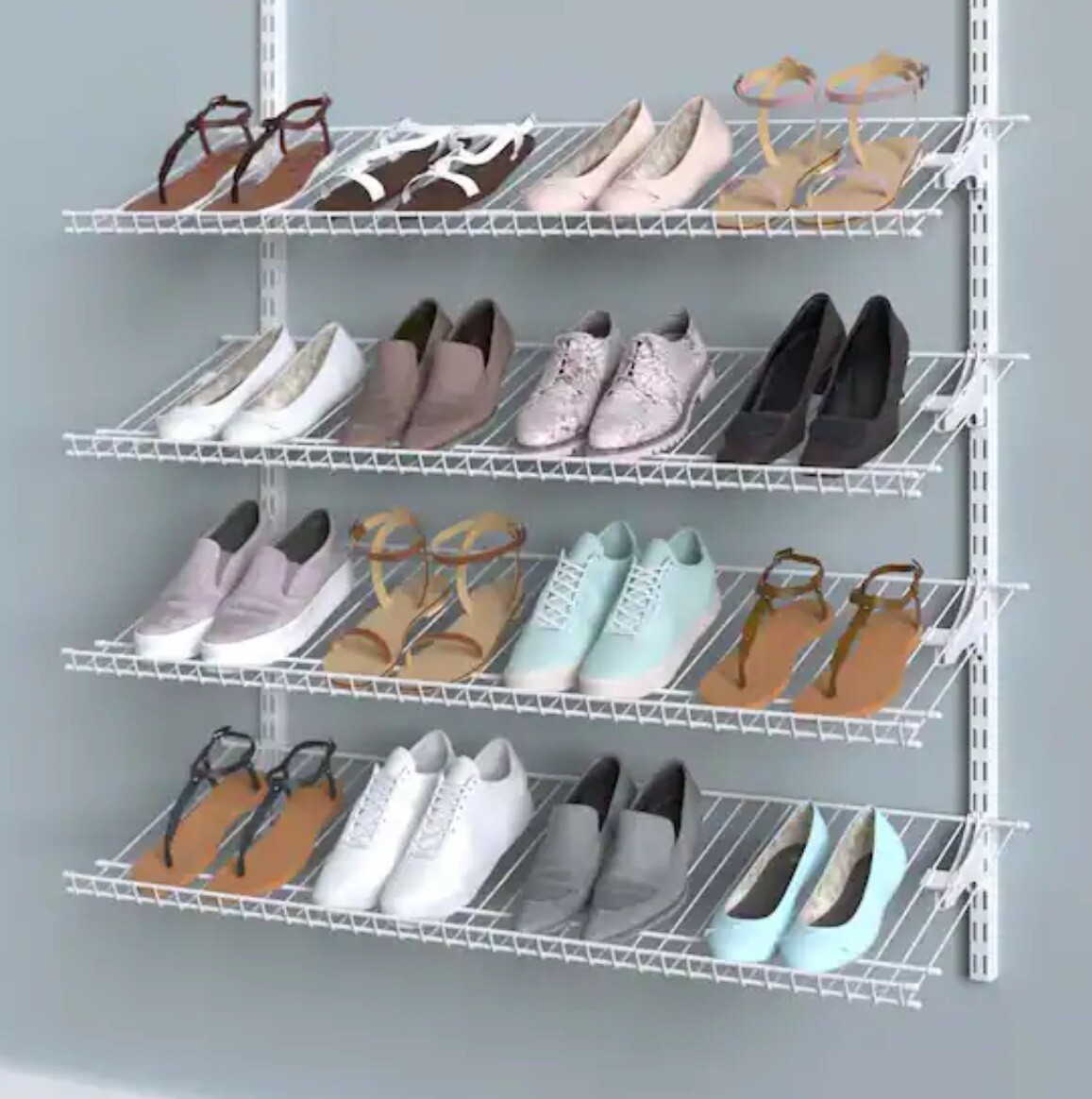 Shoe Storage Wire Rack Wardrobe Closetmaid Wire Shelving