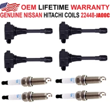 4 Ignition Coil & Iridium Spark Plug For Nissan Altima Sentra Rogue Versa UF549