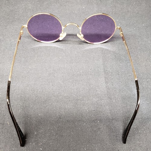 Sonnenbrille mit runden lila Gläsern groovy im Stil von John Lennon - Bild 10 von 15