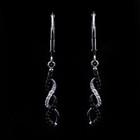 0.24ct Black & White Diamond 10K Solid White Gold Drop/Dangle Earring