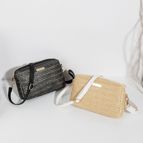 Summer Shopping Bag Beach Bag Handbags Woven Straw Shoulder Bags Crossbody Bag - Picture 4 of 12