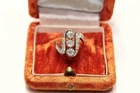 Unique Vintage Ring 14K Yellow Gold Finish 3Ct Round Cut Lab Created Diamond