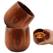 Wooden Whiskey Glasses 2 Pack, Unbreakable Bourbon Drinking Glass Whiskey Tum...