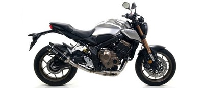 KOMPLETTER AUSPUFF ARROW THUNDER DARK CAT CARBY CAP FÜR HONDA CB 650 R 2019 > 2023