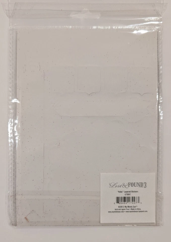 My Mind's Eye Lost & Found 3 pegatinas de álbumes de recortes en capas de rubí lindos días felices Foto 3 de 3