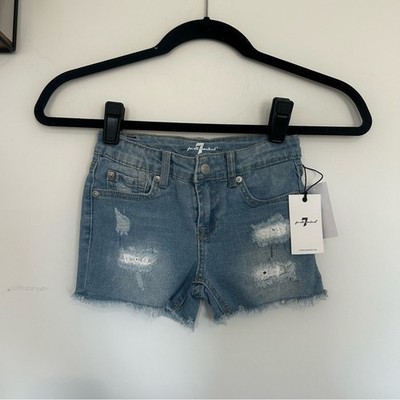 NEW 7 For All Mankind Little Kids Bright Bristol Distressed Denim Jeans Shorts 5