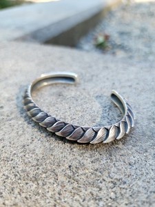 Dual Flow Guren Bangle Bracelet 925 Sterling Silver 62mm Width