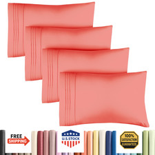 Queen Pillow Cases Set of 4 - Ultra Soft Hotel Quality Covers - Comfy