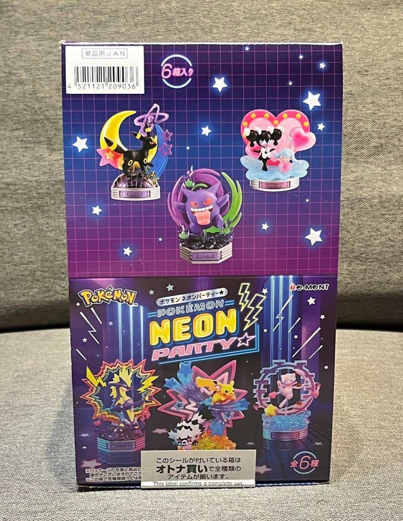 Re-Ment Pokemon Neon Party Collection 6 Types Complete Set Box New