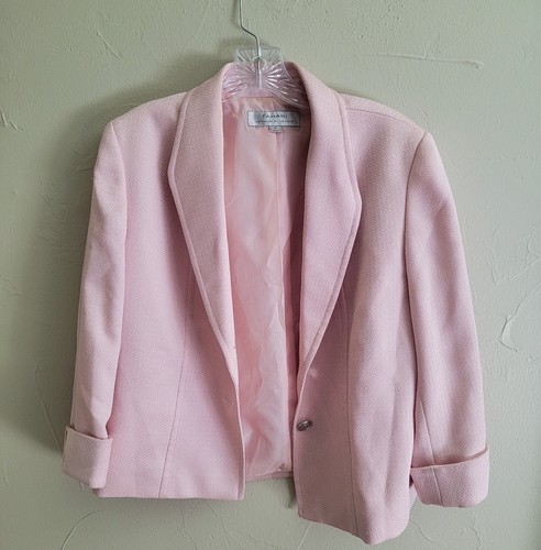 Tahari Arthur S Levine Pink Blazer Sz 12 Pre-Owned 3/4 Sleeves