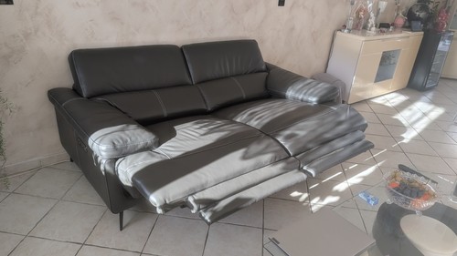 canapé cuir, relax électrique 2/3 places - Photo 4/5