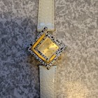 Ebo Women’s Quartz Analog Dress Watch White Leather Strap Square Gold Dial — photo 1