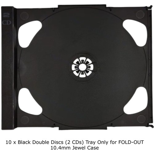 Bandeja de 10 discos negra doble (2 CD) para joyero plegable de 10,4 mm bandeja de 2 discos solamente - Imagen 7 de 15