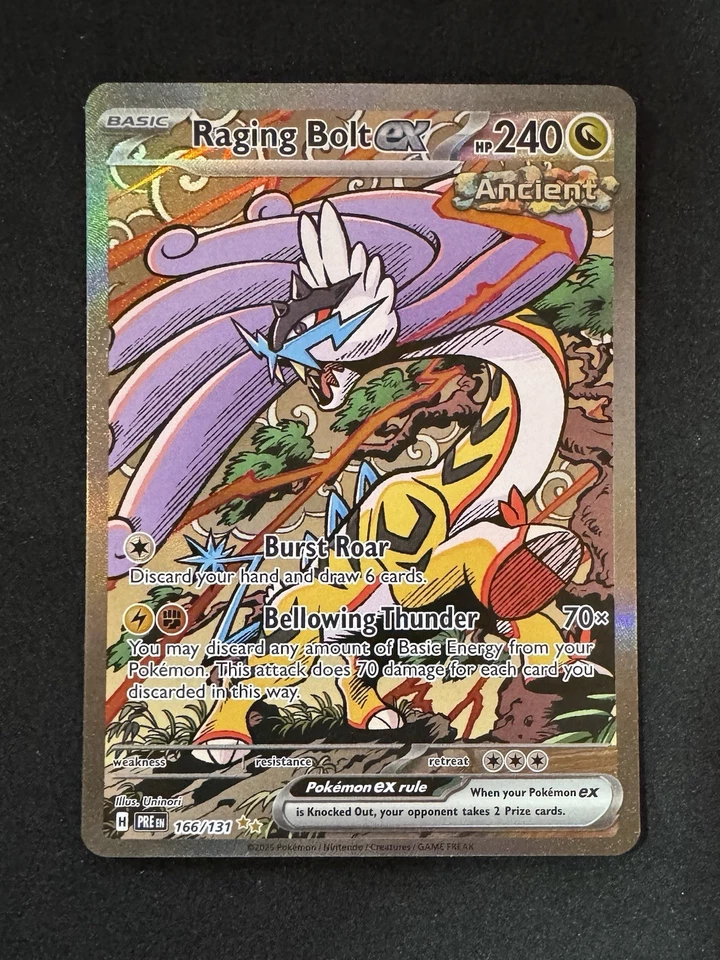 ◓Raging Bolt ex 166 Prismatic Evolutions  - Pokémon TCG Full Art Secret Rare*NM◓ - Image 2 of 4