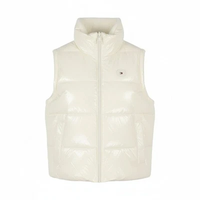 TOMMY HILFIGER Down Rev Teddy Damen Steppweste M Ivory Wende High Neck - Bild 1 von 4