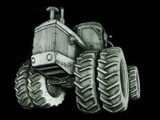 SJ17111 VINTAGE 1980 CUT-OUT  TRACTOR  PEWTER BELT BUCKLE