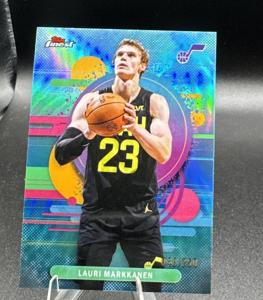 Lauri Markkanen 2025-26 Topps Finest #185 Uncommon Sky Blue Refractor /250 Jazz