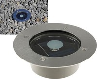 "Solar Led Bodenstrahler \"CTB-R\" Rund Ø12X4Cm IP44 Edelstahl-Front Bodenleuchte"